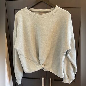 🌿 💚 Shambhala Yoga Soft Green Twist Front Cotton/Rayon Sweatshirt Large EUC